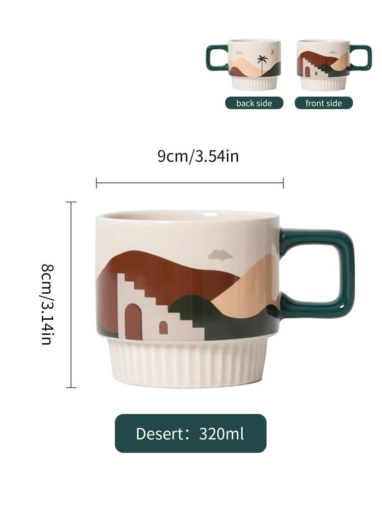 Керамическая кружка для кофе Leeseph объемом 320 мл, керамические чашки для чая с ручкой, пригодны для использования в микроволновой печи и посудомоечной машине, для любителей чашек и кружек, современный дизайн