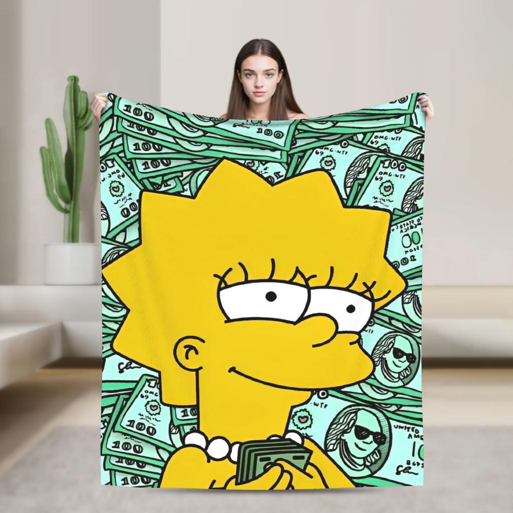 The Simpsons Cartoon Blanket Warm Novelty Plush Throw Blanket For Outdoor Decorative Flannel Bedspread Bed Cover