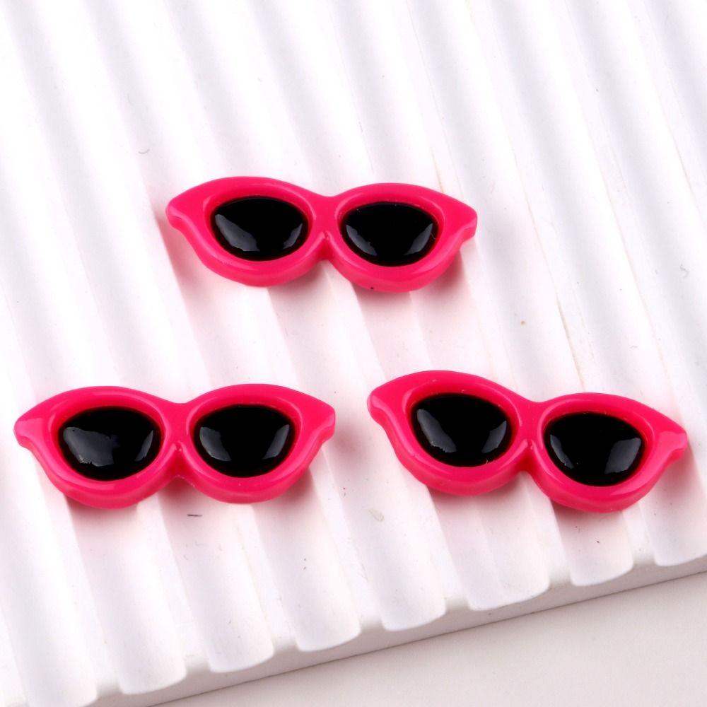50pcs Flat Back Resin Mini Sunglasses Heart-Shaped Simulation Toy Kawaii Resin Ornaments Scrapbook