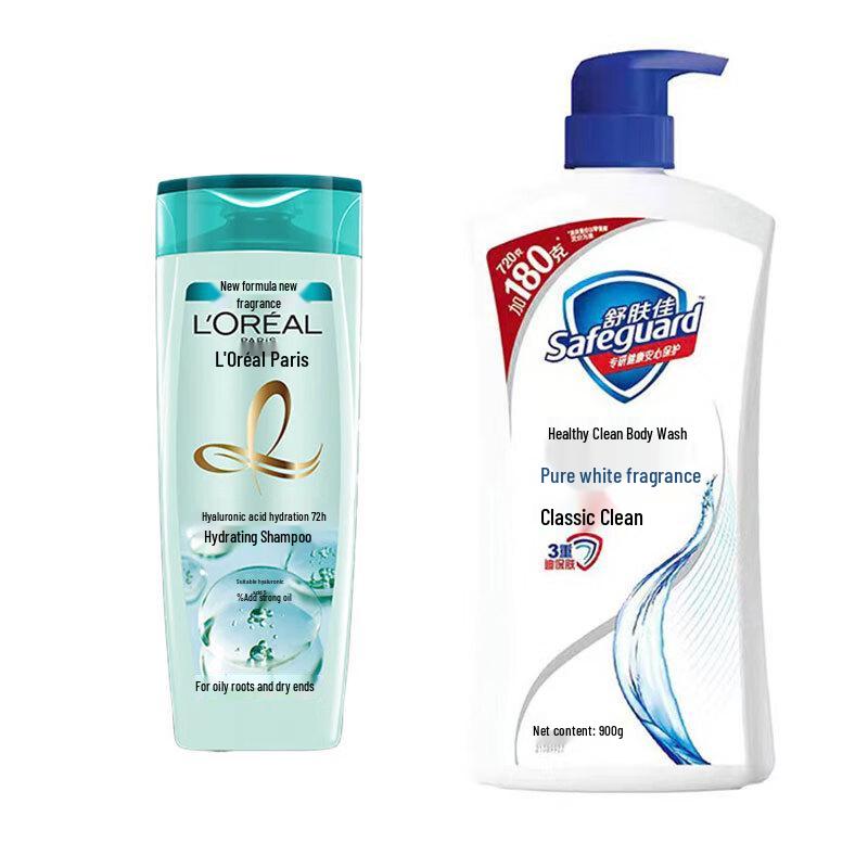 Набор: Увлажняющий шампунь и гель для душа L'Oréal Hydrating Shampoo & Safeguard Body Wash
