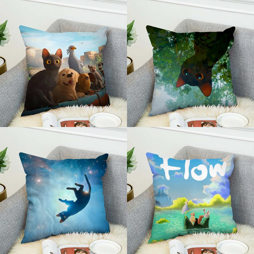 SStraume Flow Pillow Case For Car Sofa Decorative Home Doublesided Print Plush Square Throw Pillow Cushion Cover