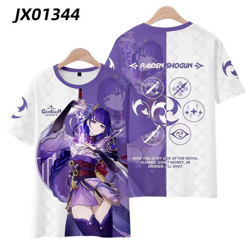 Новая игра аниме Genshin Impact Hutao Yae Miko принт футболка 3D мужчины женщины косплей футболка летняя уличная одежда Harajuku унисекс