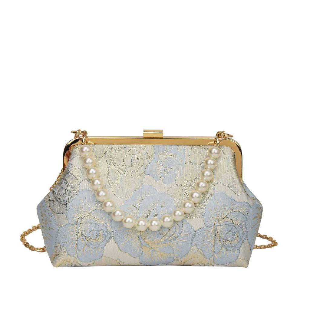 Женская сумка в китайском стиле ципао, сумка через плечо, цепочка с вышитым бисером цветочным узором, новая