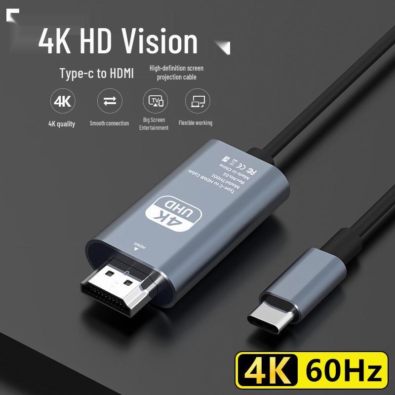 Type-C to HDMI Screen Mirroring Cable, 4K 60Hz UHD Adapter for HDTV