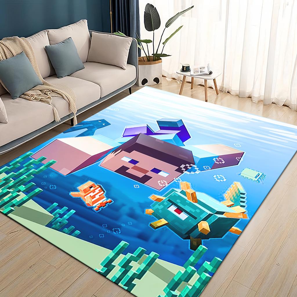 3D Мой Мир Строительная Игра Мультяшный Ковер Коврик для Гостиной Спальни Дома Украшение Дивана, Детский Игровой Нескользящий Напольный Коврик