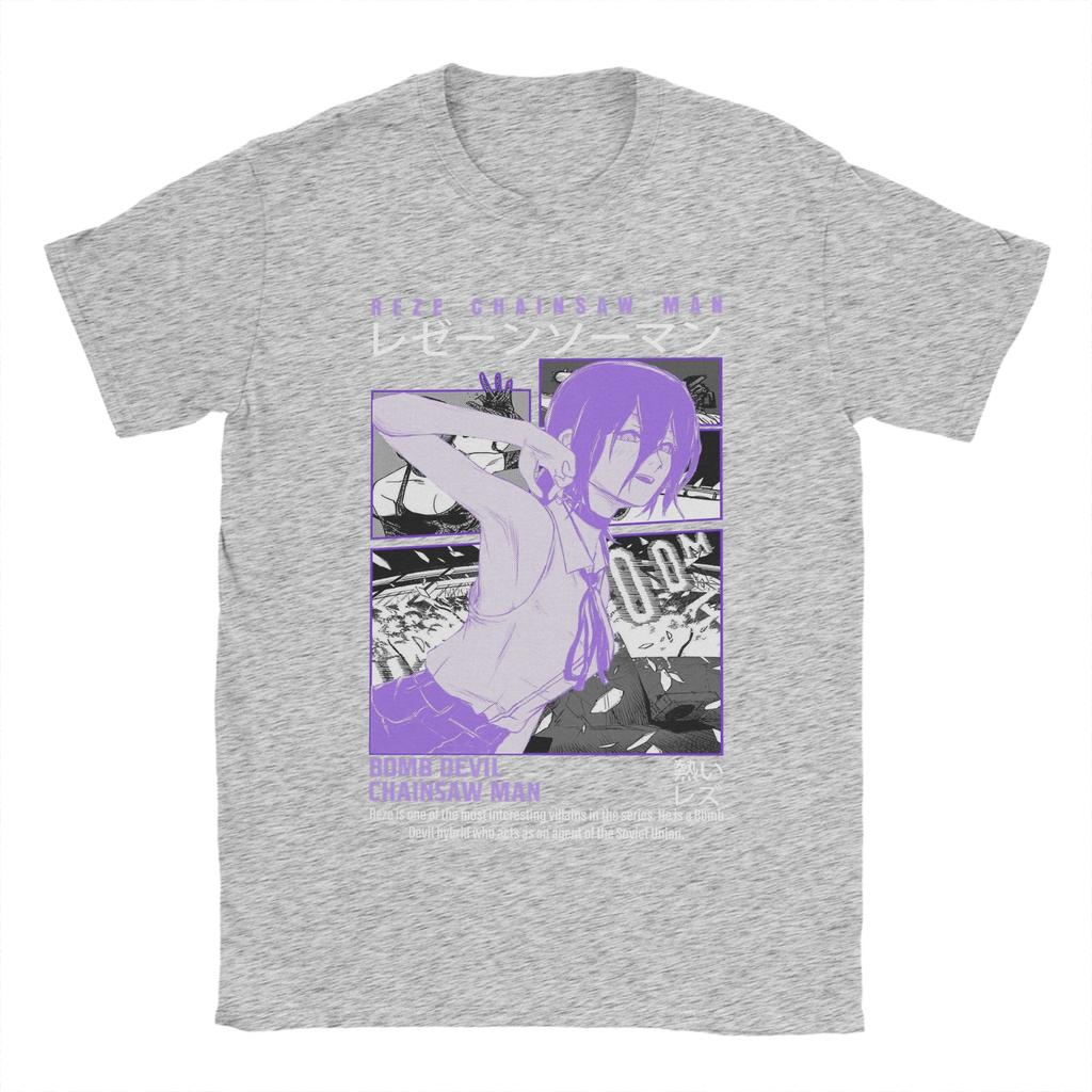 Крутые футболки с Резе из фильма «Человек-бензопила» для мужчин, с круглым вырезом, из чистого хлопка, с коротким рукавом, уникальные топы