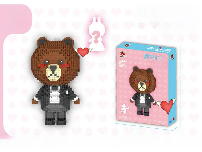 Wedding Bear Diamond Puzzle Blocks: Creative Educational Toy for Kids (8836-1-6)