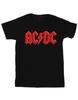 ACDC Женская/женская красная хлопковая футболка бойфренда с логотипом