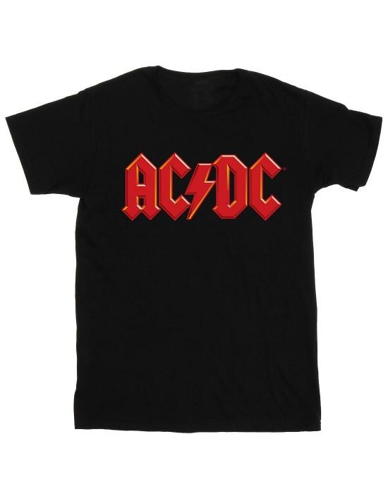 Красная хлопковая футболка с логотипом ACDC для девочек