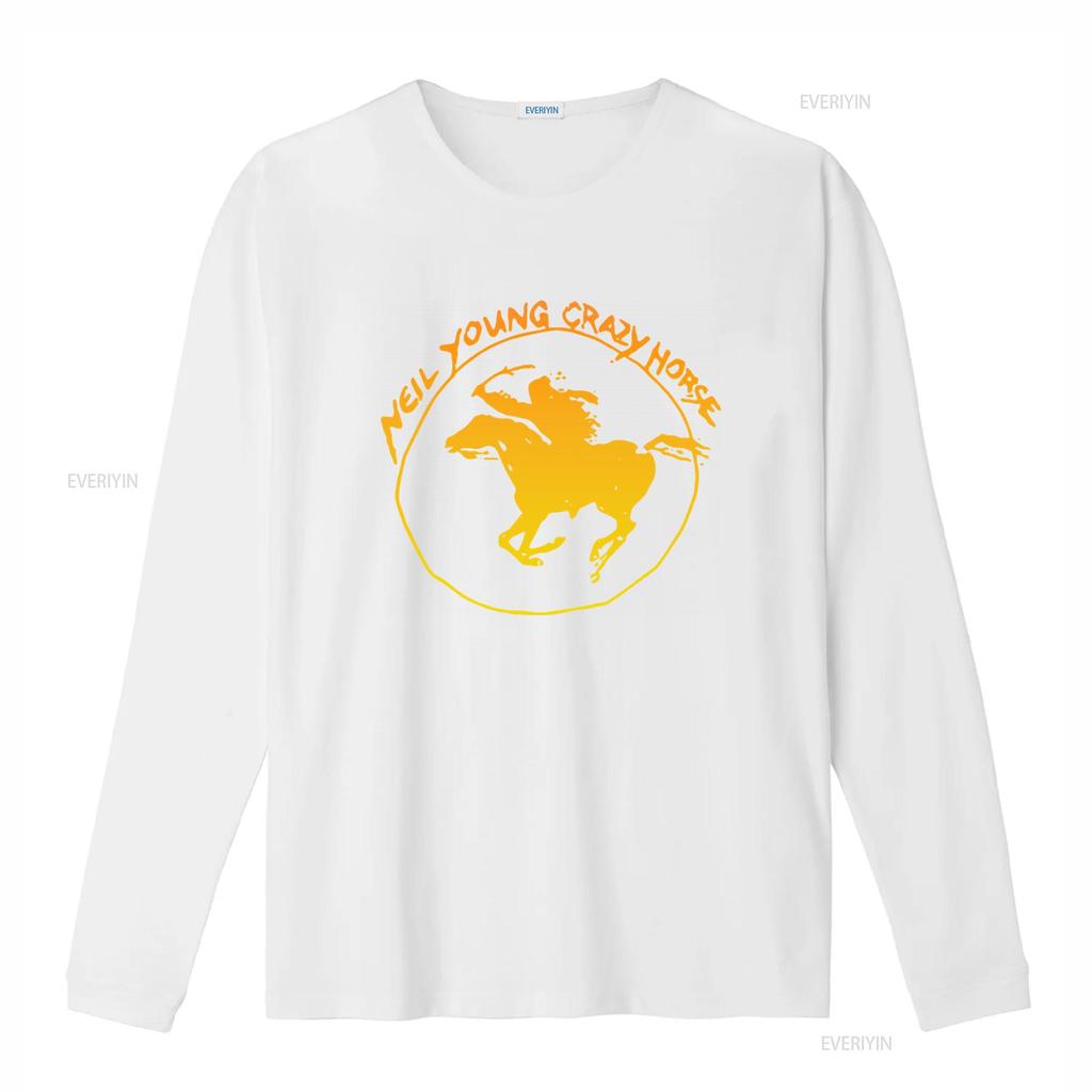 Нил Янг Crazy Horse Мужская футболка S 5XL Длинный рукав или короткий Рок-группа винтаж Стирка Повседневный мода Эластичный Дышащий Немного