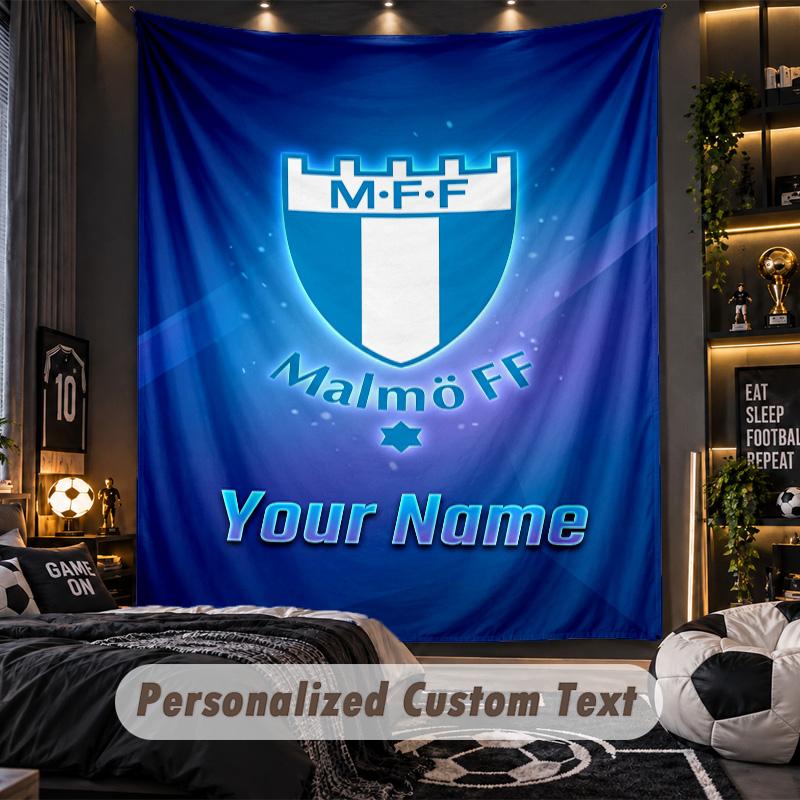 TapestryMalmö FF Custom Name Text Personalized Wall Hanging Tapestry Home Wall Decor