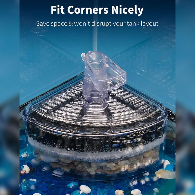 Multi-Layer Media Pneumatic Fish Tank Filter Aquarium Corner Sponge Filter Quiet Betta Fry Shrimp And Small Fish Bio Foam Filter