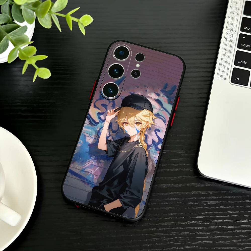 K-Казуха Геншин K-Каэдэхара Чехол для телефона Samsung S26,S25,S24,S23,S22,S21,S20,Plus,Fe,Lite,Другие Черный Чехол