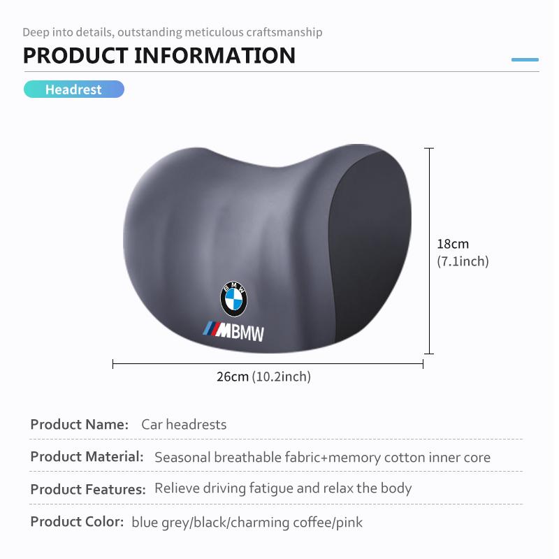 Car Headrest Lumbar Shoulder Pad Car Pillow Car Pillow Memory Cotton Lumbar Backrest Cushion For BMW E90 E60 E46 E39 F30 F10 E87