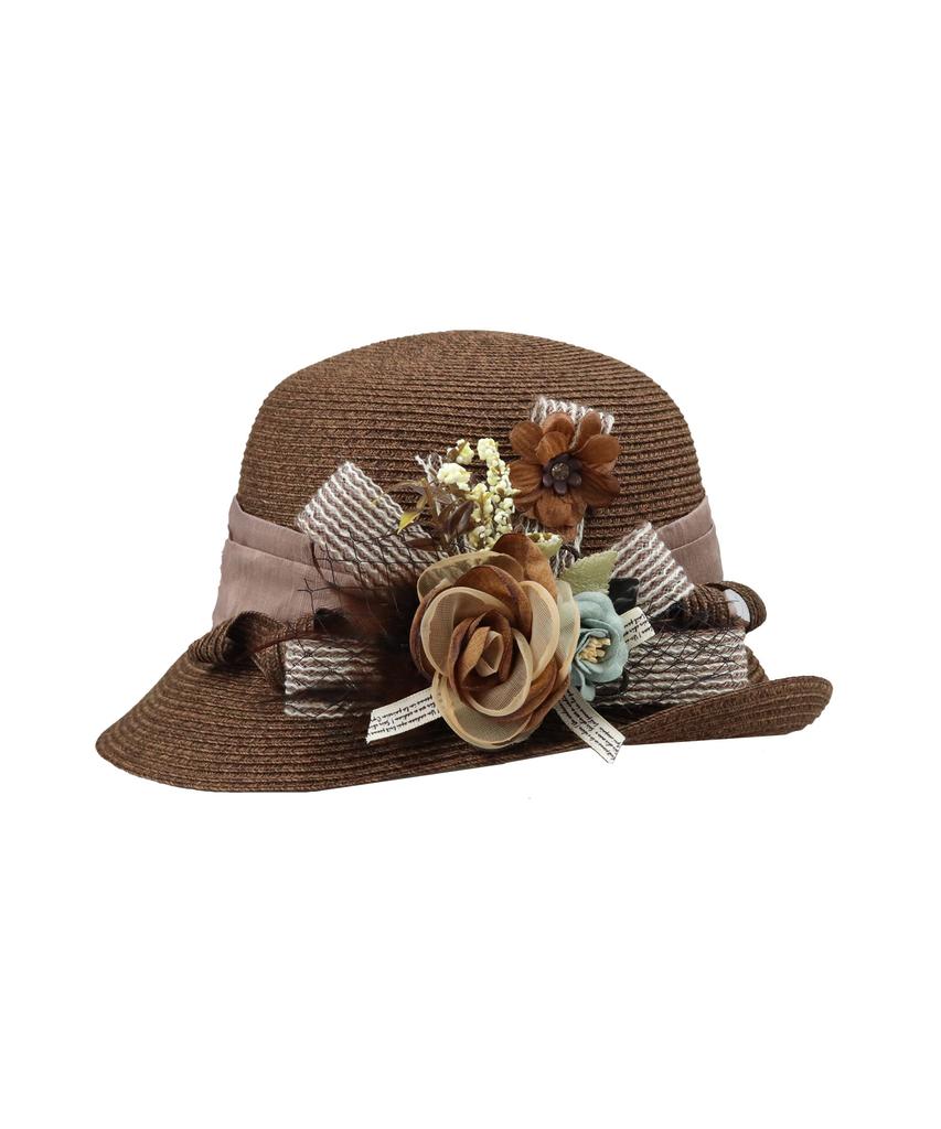 Kaliseumontapone Serena Flower Raffia Cloche Hat
