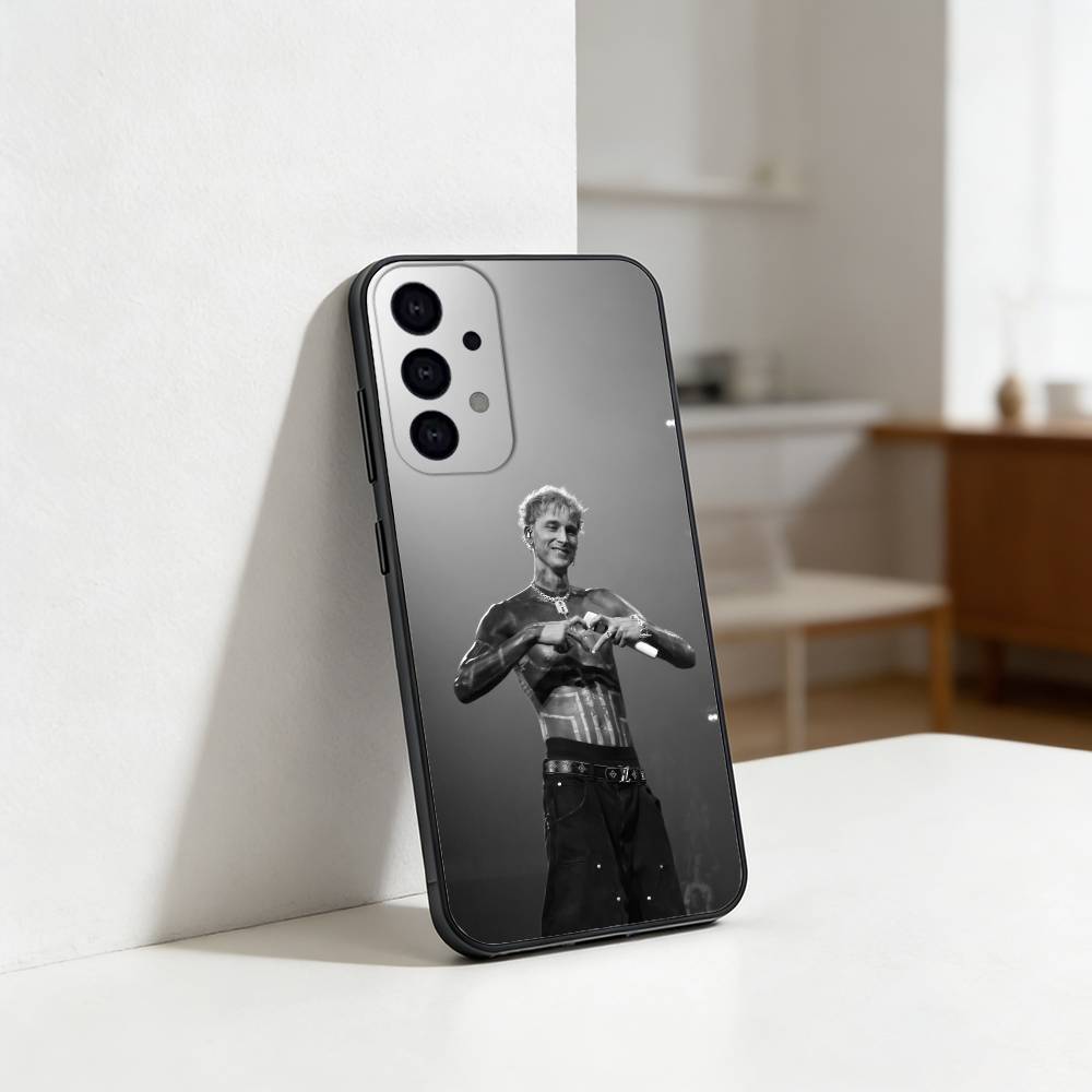 Machine K-Kelly Phone Case For Samsung S25,24,23,22,30,21,10,9,Ultra,Plus,Lite Soft Black Case