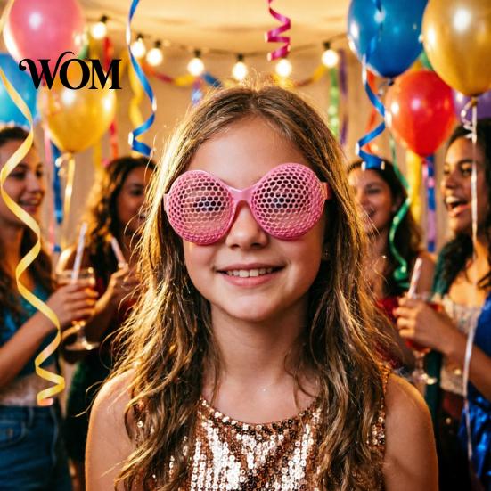 Honeycomb Grid Sunglasses 3D Printed Insect Compound Eye Glasses, Adjustment Help Training Focus Lightweight Durable Fun Eyeglasses for Teens