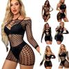 Женское горячее сексуальное сетчатое белье Мини-платье с вырезами Боди-чулки Колготки Сексуальное платье Костюм Наряды Кружевное белье