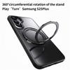 For Samsung Galaxy S25 Magnetic Case TPU + Acrylic + Metal Kickstand Matte Phone Cover