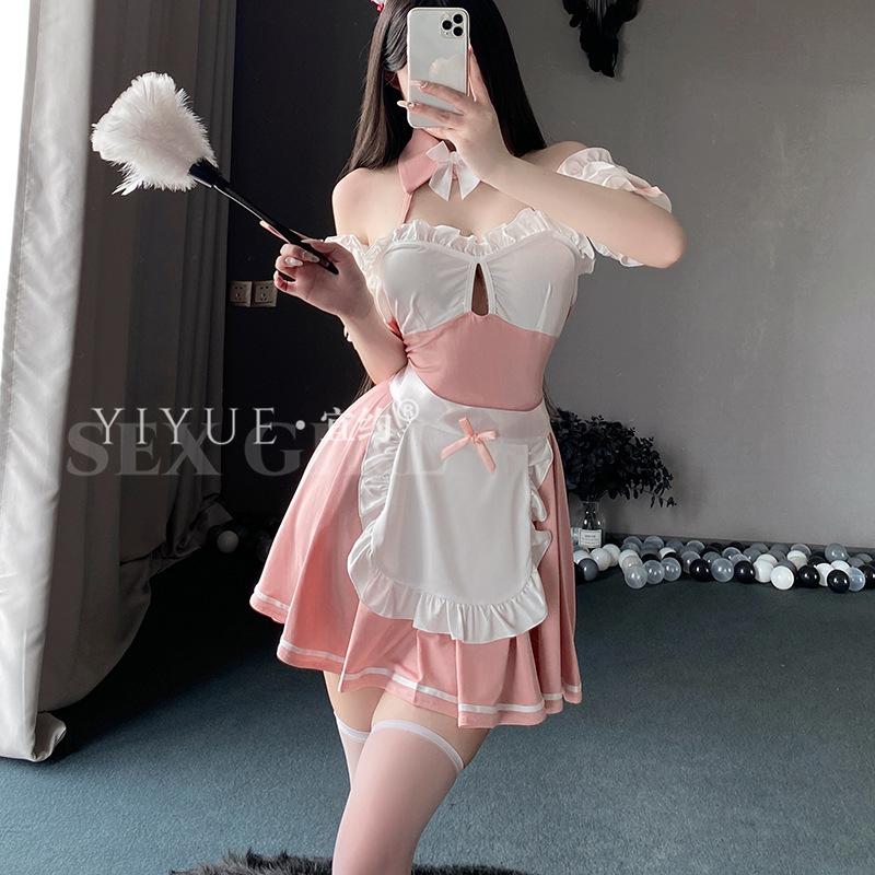 Original Erotic Lingerie Sexy Pure Desire Maid Role-playing Uniform Seductive Maid Set Wholesale 8944