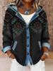 3D Digital Print Women's Hooded Cardigan Sweater - European Size, Autumn/Winter 2026 Collection