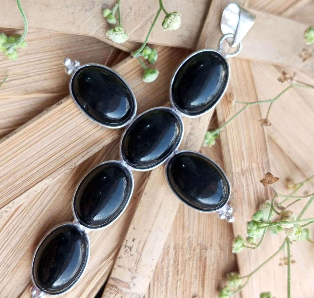 Черный оникс, драгоценный камень, стерлинговое серебро 925 пробы, позолоченный, подарок, подвеска в форме креста, ювелирные изделия NST-J2H18161