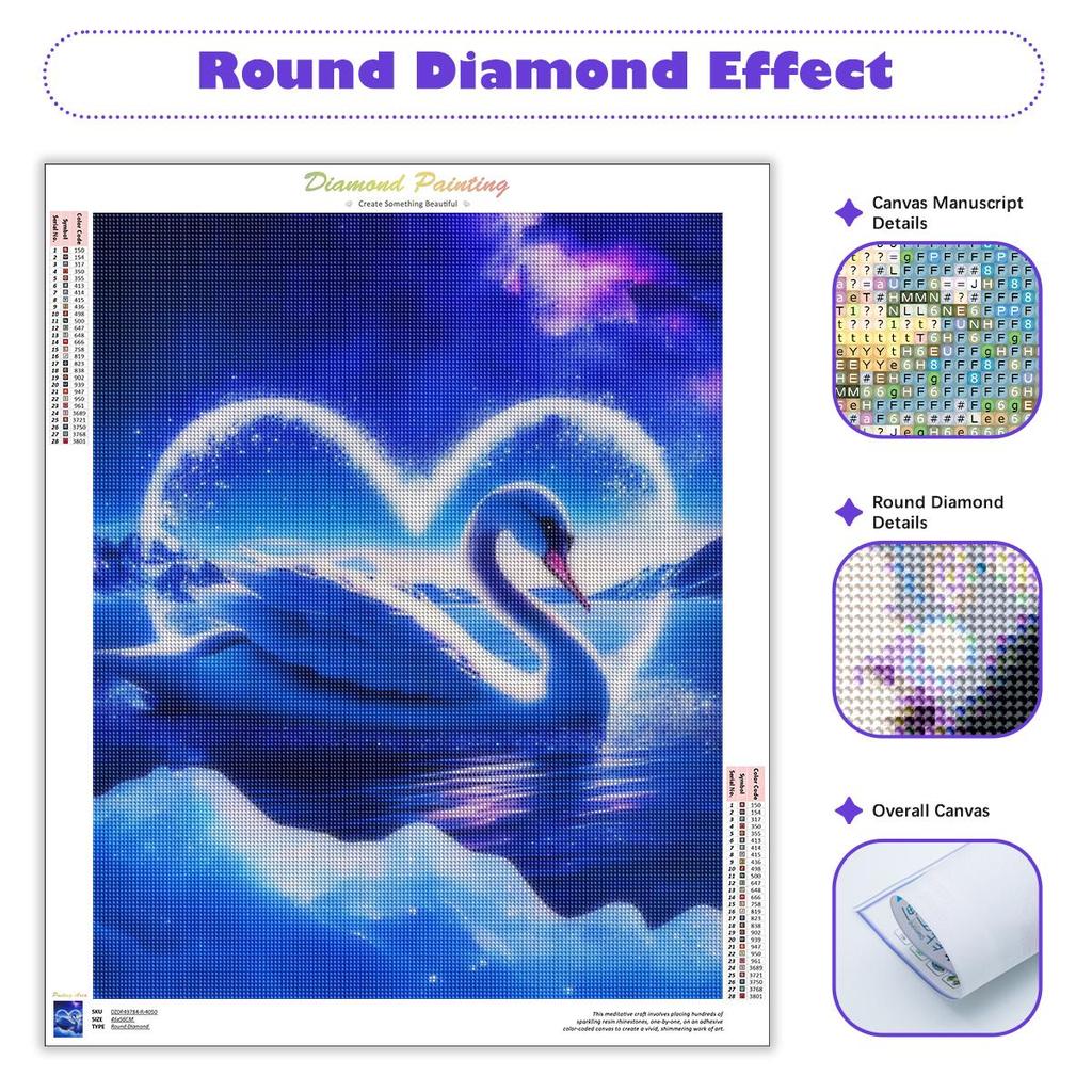 Полный круглый алмаз картина Лебедь вышивка крестиком Алмазная вышивка животные стразы фотографии ремесла 30x40 см/12x16 дюймов