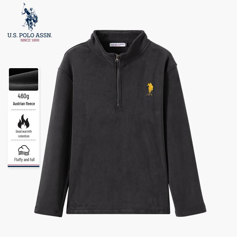 U.S. Polo Assn. Мужская толстовка с воротником-стойкой, на флисовой подкладке, в стиле business casual