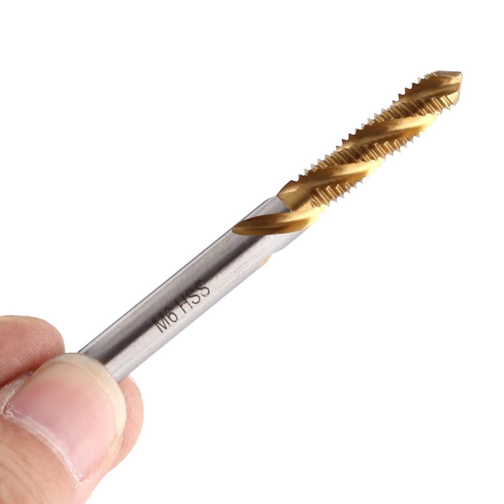 5 шт. Метчики винтовые HSS с титановым покрытием и спиральными канавками M3 M4 M5 M6 M8 Инструмент для нарезания резьбы