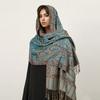 Imitation Cashmere Scarf Ethnic Style Scarf Shawl Cashew Flower Light Luxury High-End Fringed Scarf