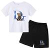 Kids Summer New Hot T-shirt Black Top 3-12Years Boys Girl Brand Breathable Short-sleeved+Shorts 2P Casual Coat Sport Jogging Set
