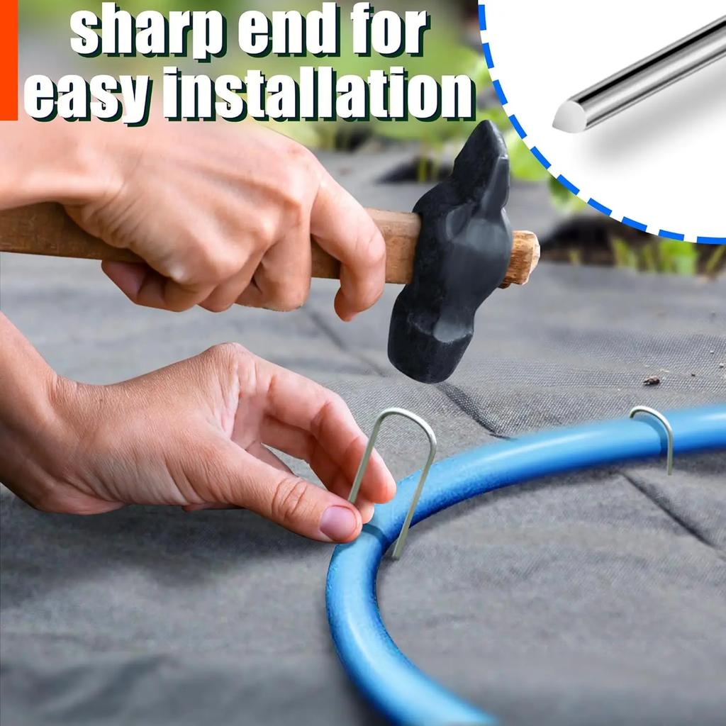 Садовые скобы U-типа, прочные колья для заборных труб, штыри для дерна, оцинкованные садовые шипы для удержания газонов, гвозди для ограждения земли