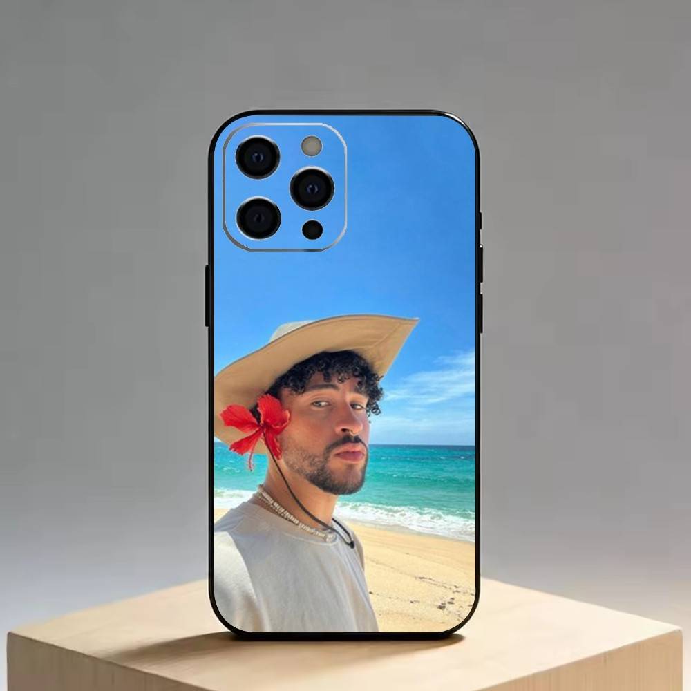 Bad Bunny Чехол для телефона для iPhone 17,16,15,14,13,12,11 Plus,Pro Max,XS,Мягкий силиконовый черный чехол