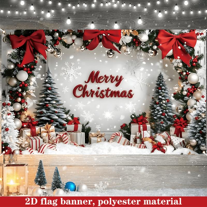 2D flat banner, 1 piece, Christmas party decoration banner, 180 cm × 110 cmzyc