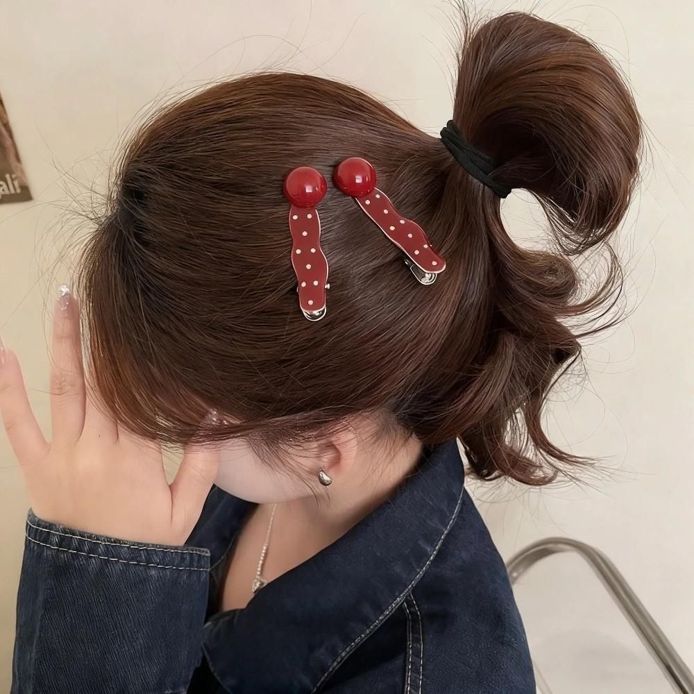 Seamless Hair Barrettes Polka Dot Hairpin Sweet Bangs Clip for Women Girls