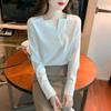 Autumn 2022 Women's V-Neck Long-Sleeved Chiffon Shirt – Elegant Professional Attire