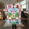 1PC Super Mario Poster Patterned Flannel Blanket Suitable For All Seasons For Home Decor Warmth And Comfort Gifts Holiday Present