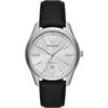 Мужские механические автоматические часы Antonio Silver Black Leather AR60077