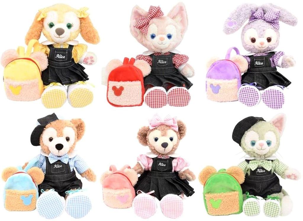 [Плюшевый мишка Почта Алиса] Костюм Даффи Пушистый джинсовый комбинезон с рюкзаком (Никто) Размер S