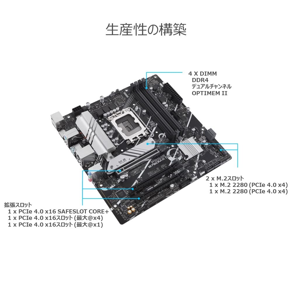 ASUS PRIME D4 Intel Generation CPU Compatible LGA1700 B760 DDR4 mATX Authorized Distributor Product B760M-A 14th/13th/12th Motherboard/domestic