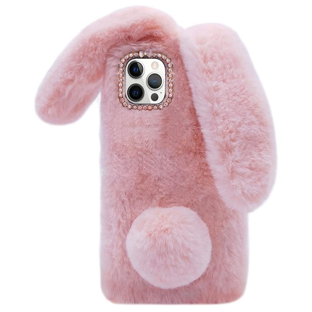 Пушистый чехол в виде кролика на iPhone 13 Pro Max 11 Pro 12 Pro Max XR XS MAX Samsung S21 Note 20 Ultra S20 Plus S20FE A51 A71
