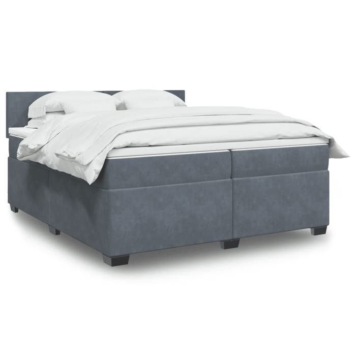 Maison Exclusive - Sommier à lattes de lit et matelas Gris foncé 200x200cm Velours