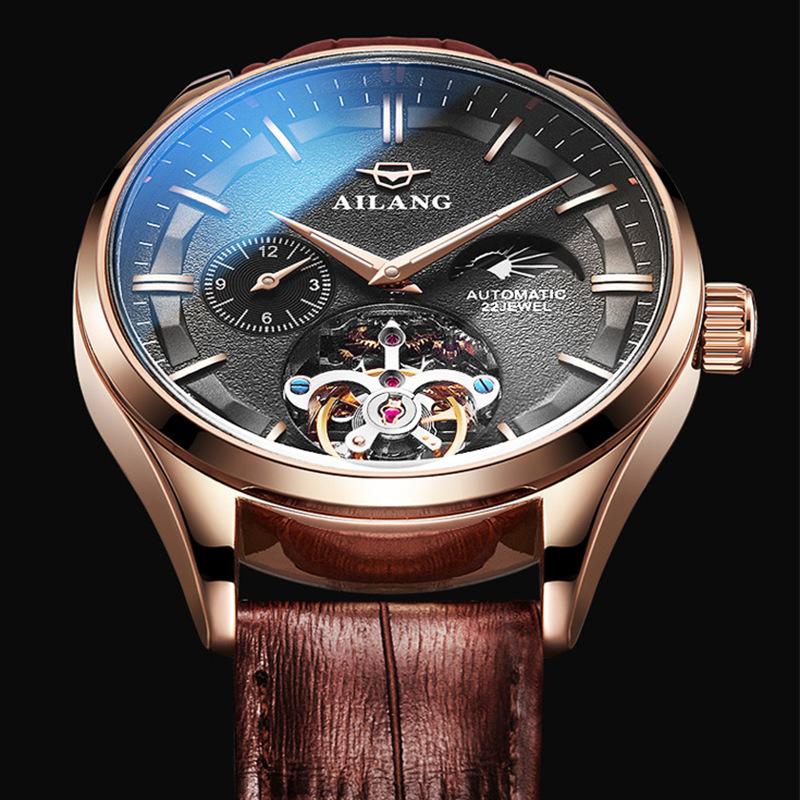 AILANG Новые механические часы, полностью автоматические мужские часы с маховиком, модные мужские часы, водонепроницаемые