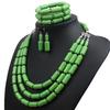 3 Piece Set Trendy Acrylic Beads Multi-layer Necklace Earrings Bracelet Women Jewelry Sets of Party