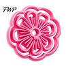 Easy Release Pastry Stamps 3D Printed Flower Cookie Cutter, Petal Patterns Safe PLA Mold, Three Dimensional Floral Molds Reusable DIY Clay Crafts