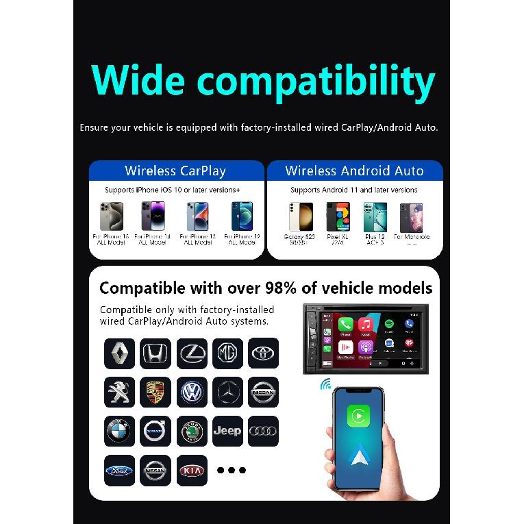 2026 Upgrade 4 in 1 Wireless CarPlay Android Auto Adapter Smart Box Car Play Dongle Plug&Play Auto Connect For iPhone Android