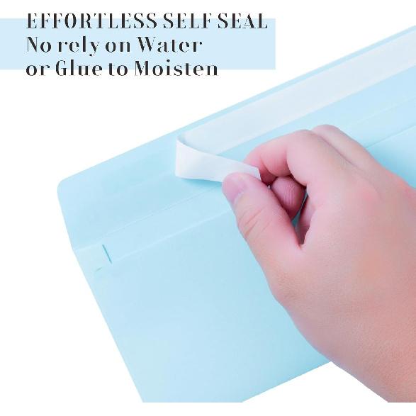 Keketer 50 Pack #10 Colored Business Envelopes Self Seal, 4.13 x 9.49 Inches Standard for Office, Business Checks, Invoices, Letter Mailing, Letters,