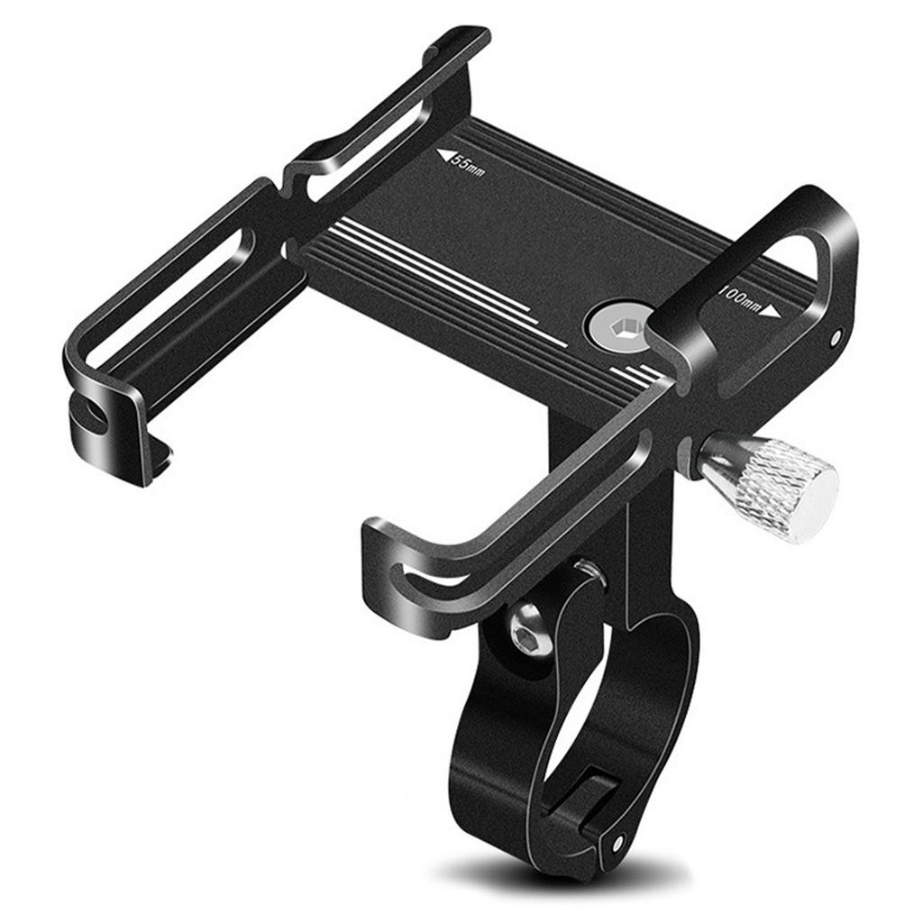 Aluminum Alloy Bike Phone Holder Universal Bike Phone Mount Motorcycle Phone Holder with Silicone Buckle Fastener Black