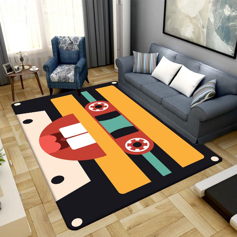 Мультфильм Кассетный Ковер Гостиная Спальня Напольный Коврик Коврик Цветочный Нескользящий Домашний Декор Коврик
