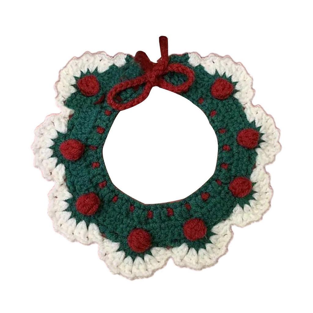 2x Knitted Cat Collars, Adjustable Pet Collars, Hand Knitted Scarves for
